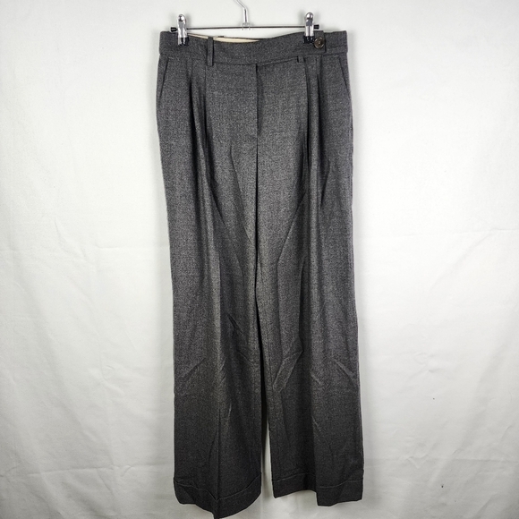 Michael Kors Virgin Wool Wide Leg Cuffed Pants Y2K Size 6 - Picture 1 of 7